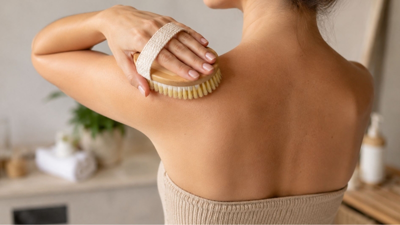 Dry brushing hay còn gọi là chải da khô