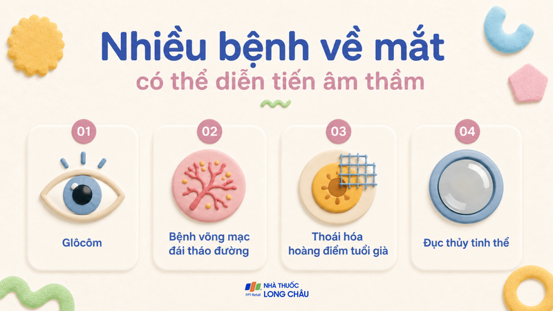 Nhiều bệnh về mắt có thể diễn tiến âm thầm mà không biểu hiện rõ triệu chứng