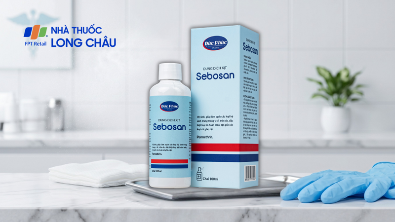 Dung dịch xịt ngoài da Sebosan điều trị các loại ghẻ
