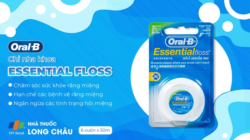 Chỉ nha khoa Oral-B Essential Floss ngừa tình trạng hôi miệng