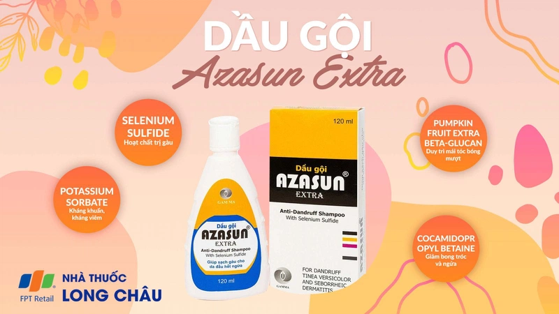 Dầu gội đầu sạch gàu Azasun Extra  1