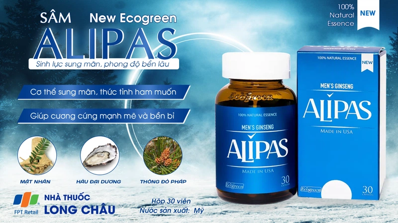 Viên uống tăng cường sinh lực phái mạnh Alipas New Ecogreen 30 viên