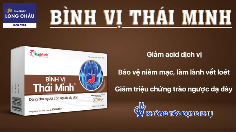 Viên uống hỗ trợ trào ngược, viêm loét dạ dày Bình Vị Thái Minh 2x10 2