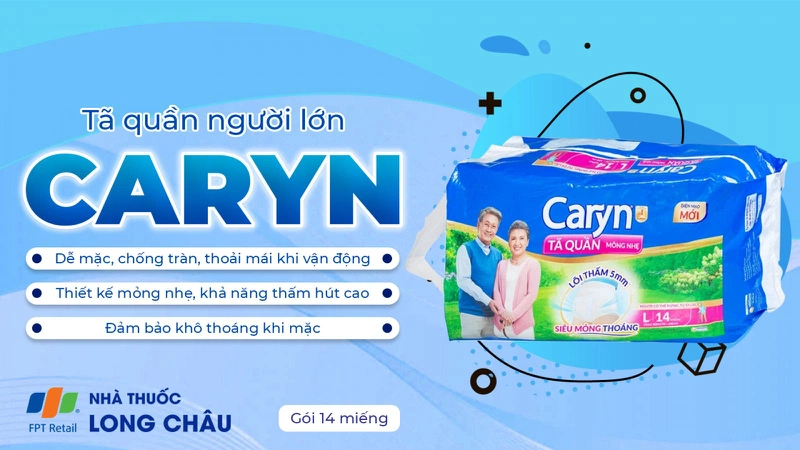 Tã quần người lớn Caryn có chất liệu mềm mại, thấm hút tối ưu