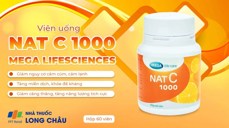 Viên uống bổ sung vitamin C NAT C 1000 MEGA 60 viên 2
