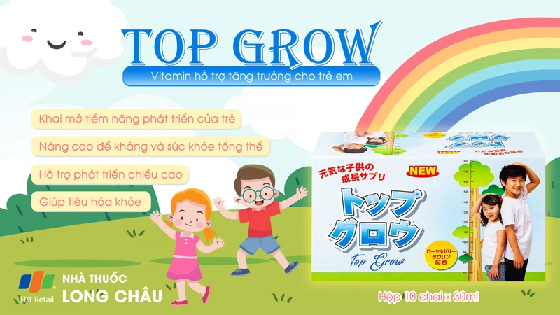 Siro vitamin hỗ trợ tăng trưởng cho trẻ em Top Grow JPanwell 10 chai x 30ml 2
