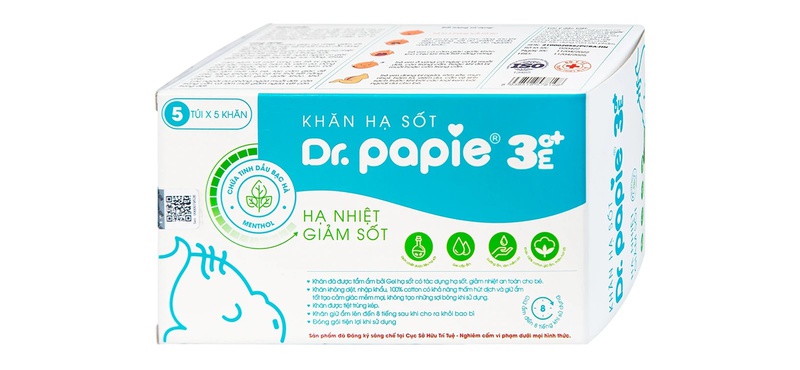 Dùng khăn hạ sốt dr.papie để chăm sóc bệnh nhân bị sốt virus giúp hạ sốt hiệu quả