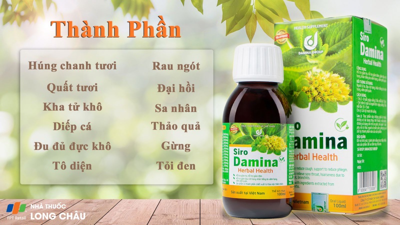 00033272 Siro Hỗ Trợ Giảm Ho Damina Herbal Health 100Ml 2