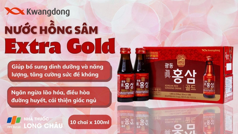 Nước hồng sâm Extra Gold Kwangdong 10 chai x 100m 2