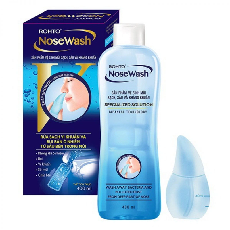 Bộ sản phẩm vệ sinh Mũi Rohto Nose Wash làm sạch sâu ngừa viêm mũi, viêm xoang