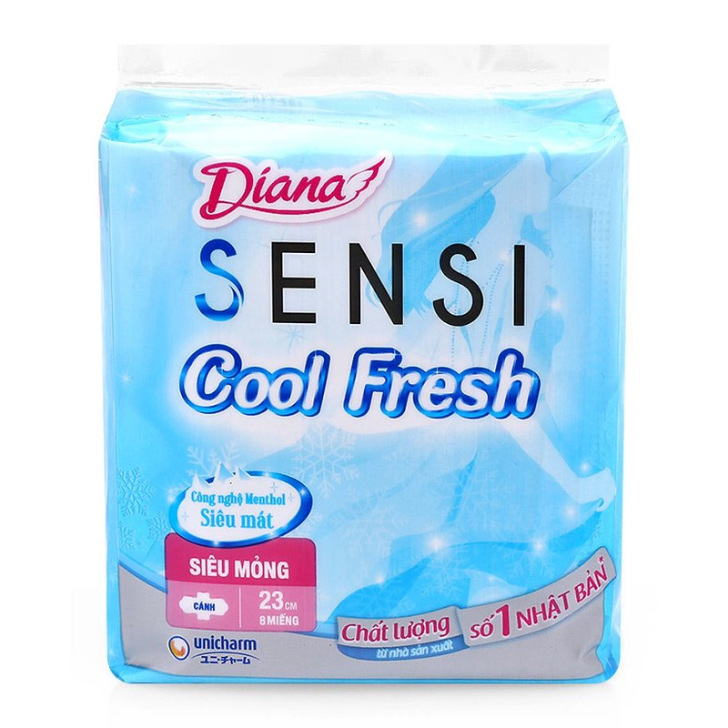 Băng vệ sinh Diana Sensi Cool Fresh siêu mỏng cánh 8 miếng