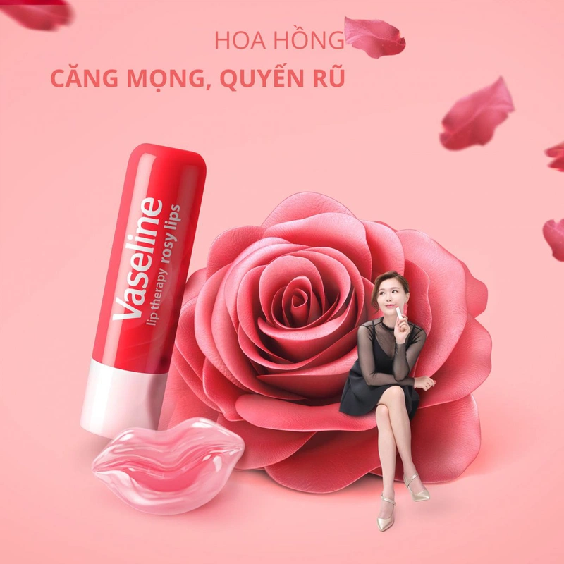 Son Dưỡng Vaseline Rosy Lips Hồng Xinh 4.8G