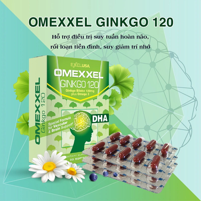 Omexxel Ginkgo 120 Excelife - thuốc bổ não ginkgo biloba của Mỹ