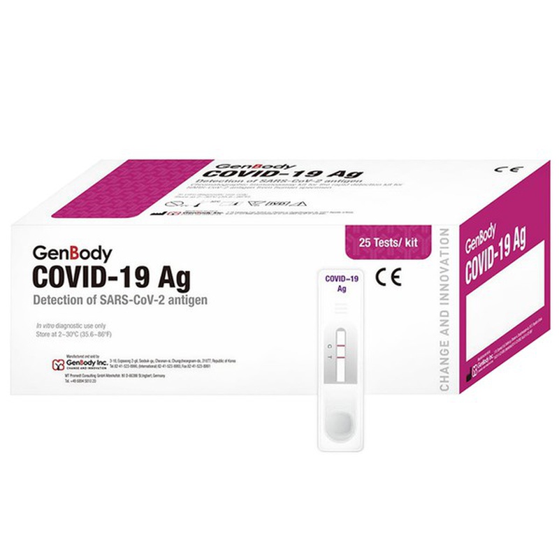 Bộ kit test nhanh covid-19 Genbody Covid-19 Ag có độ nhạy lên đến 90%.