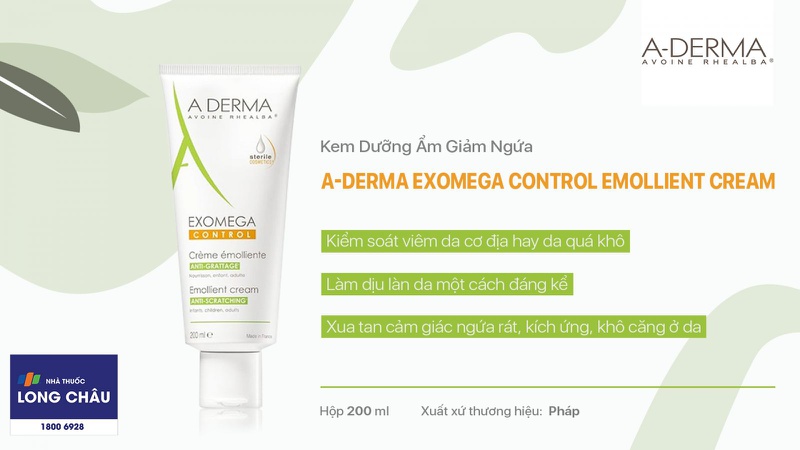 Kem dưỡng ẩm giảm ngứa A-Derma Exomega Control Emollient Cream 200ml 2