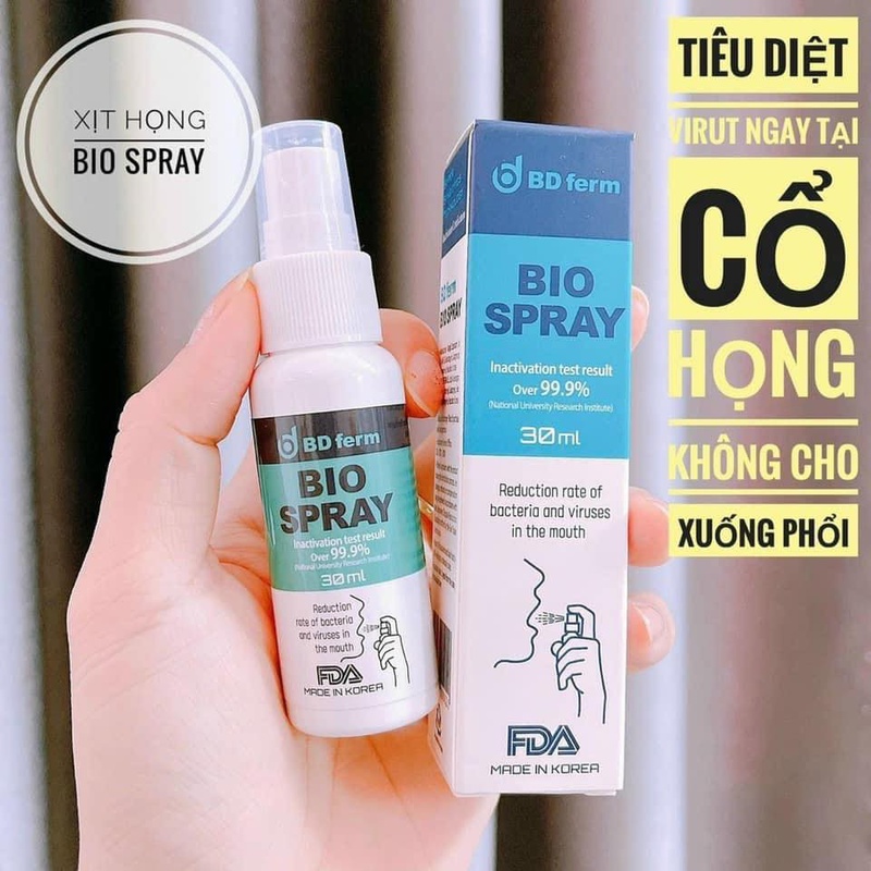 Sản phẩm xịt họng để bảo vệ đường hô hấp Bdferm Bio Spray