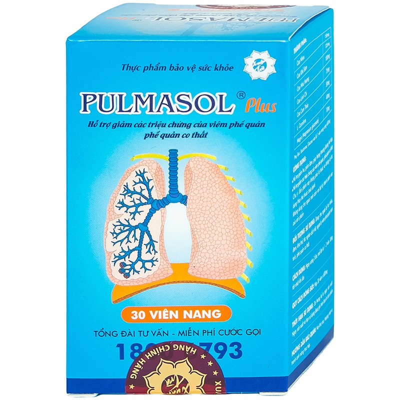 Viên uống hỗ trợ điều trị viêm phế quản, phế quản co thắt Pulmasol Plus 30 viên 1