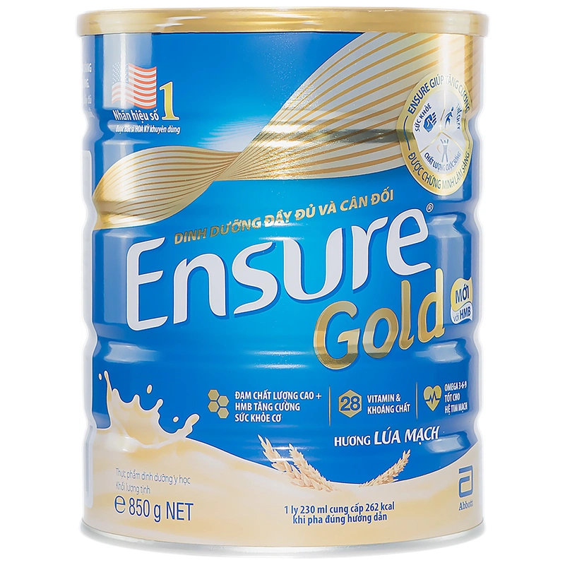 Sữa Ensure Gold 850G Hương Lúa Mạch