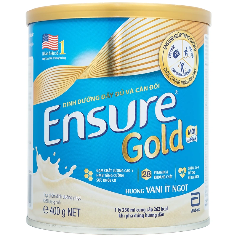 Sữa Ensure Gold Hương Vani Ít Ngọt 400g