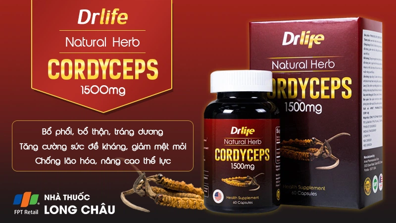 Dr Life Natural Herb Cordyceps 1500Mg 60V 2