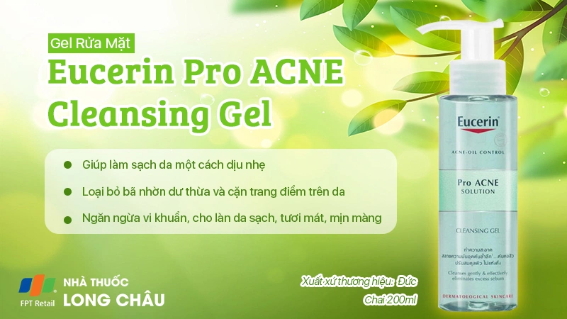 Gel rửa mặt Eucerin Pro Acne Cleansing Gel 200ml 2