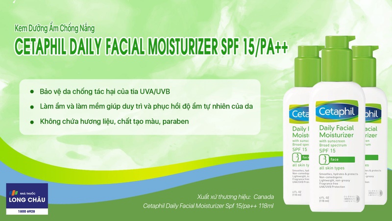 Kem dưỡng ẩm chống nắng Cetaphil Daily Facial Moisturizer SPF 15/PA++ 118ml 2
