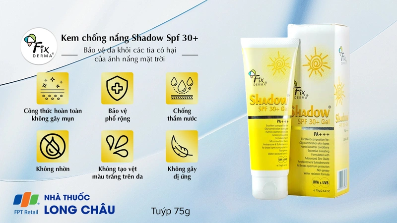 Gel chống nắng Fixderma Shadow SPF 30+ 2