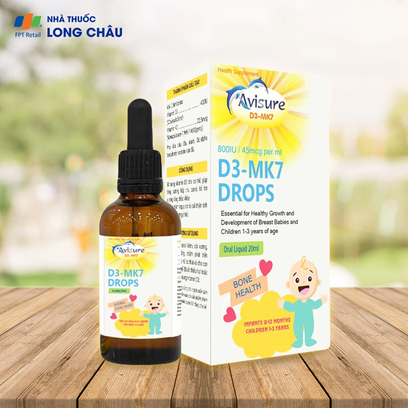 Dung dịch uống hỗ trợ hấp thu canxi Avisure D3-MK7 Drops 20ml 1