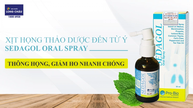 ​ Xịt Họng Giảm Ho, Sạch Họng Sedagol Pro-Bio 30Ml 1