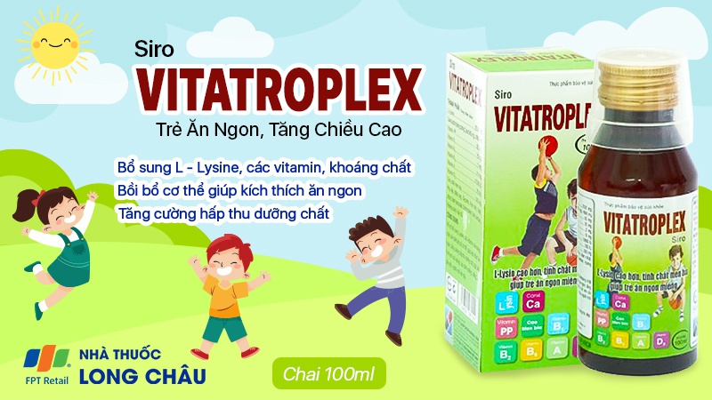 Siro Giúp Trẻ Ăn Ngon, Tăng Chiều Cao Vitatroplex Sanford 100Ml 2