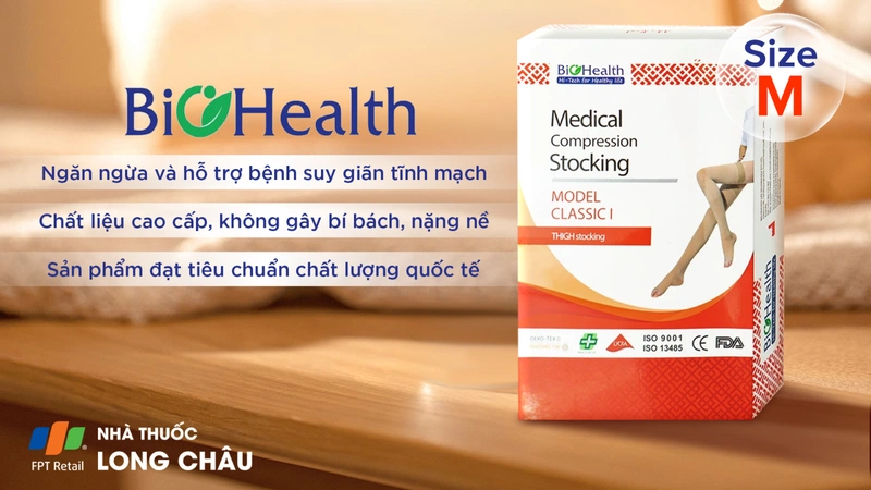 Vớ đùi y khoa chống giãn tĩnh mạch Medical 1 Compression Stocking Biohealth