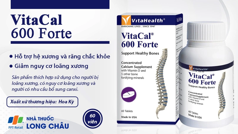 Viên uống chắc khỏe xương VitaCal 600 Forte Vita Health 2