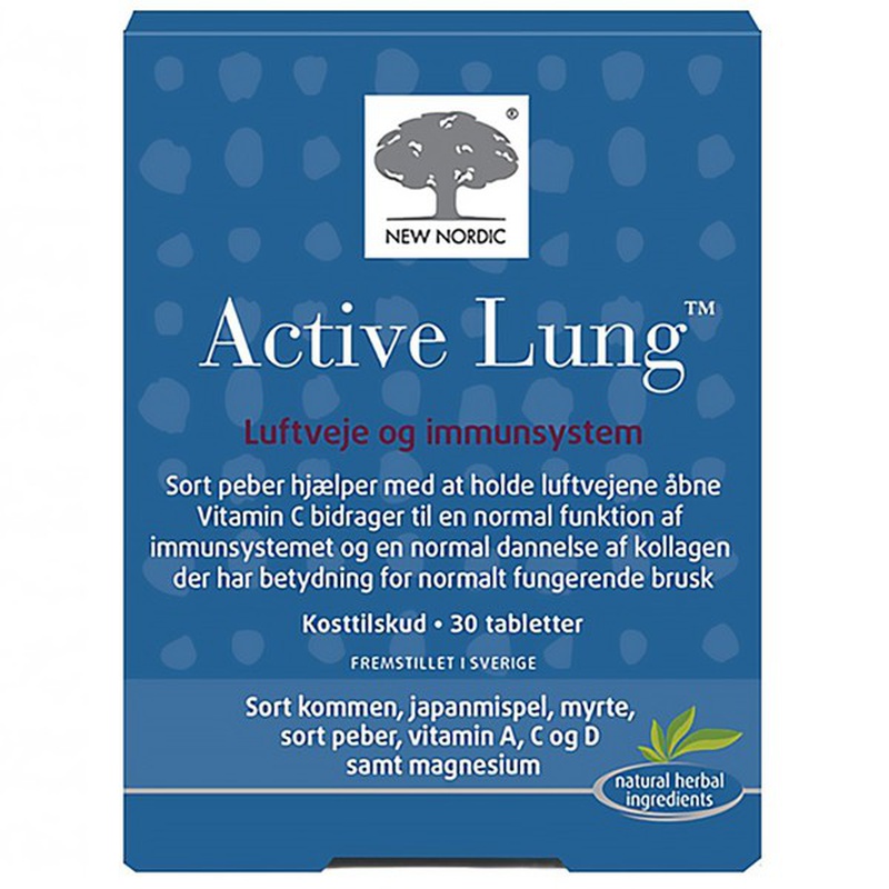 Viên uống giảm ho, hỗ trợ điều trị viêm xoang, hen suyễn Active Lung New Nordic 2x15 1