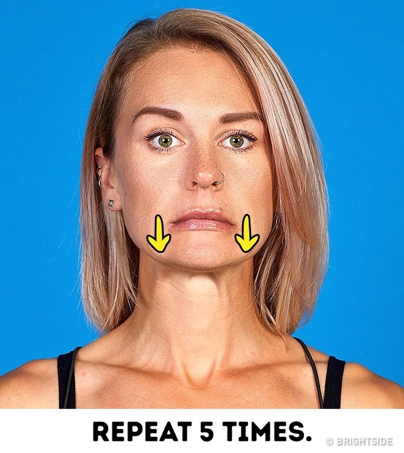 8 bài tập cơ mặt giúp khuôn mặt của bạn thon gọn chỉ trong tích tắc 2