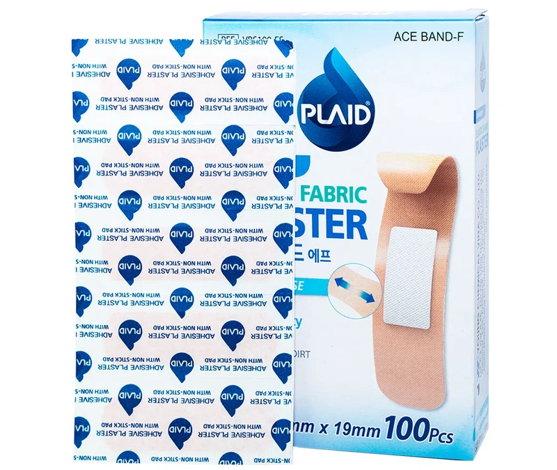 Băng keo cá nhân vải Plaid Elastic Fabric Plaster Young Chemical Vina (60mm x 19mm - 100 miếng)