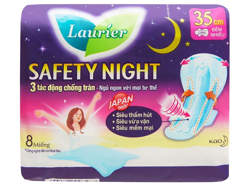 Băng vệ sinh Laurier Super Slimguard Kháng Khuẩn 8 miếng. 