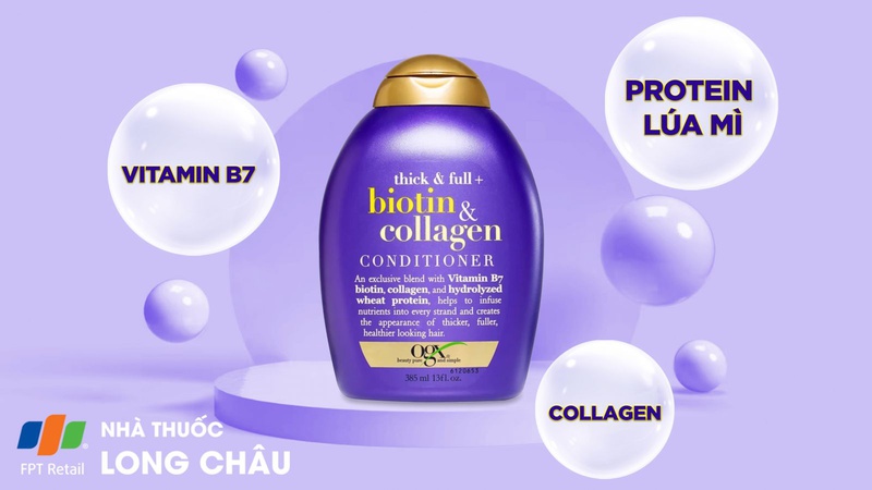 Dầu xả OGX Thick & Full + Biotin & Collagen Conditioner 1