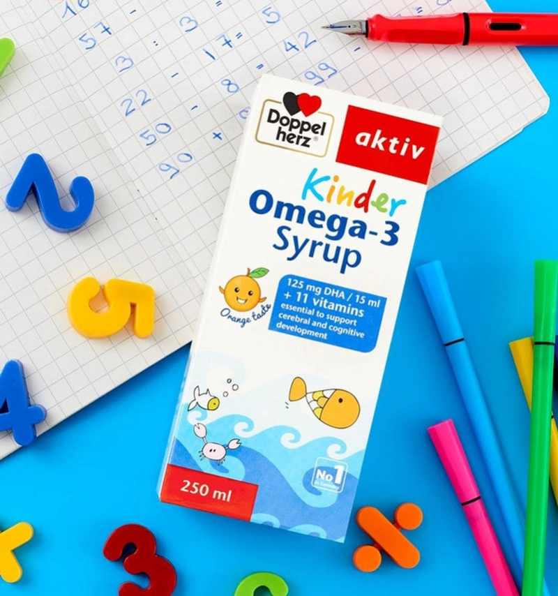 Bổ sung Omega 3 cho bé với Kinder Omega 3 Syrup Akiv 250Ml 1