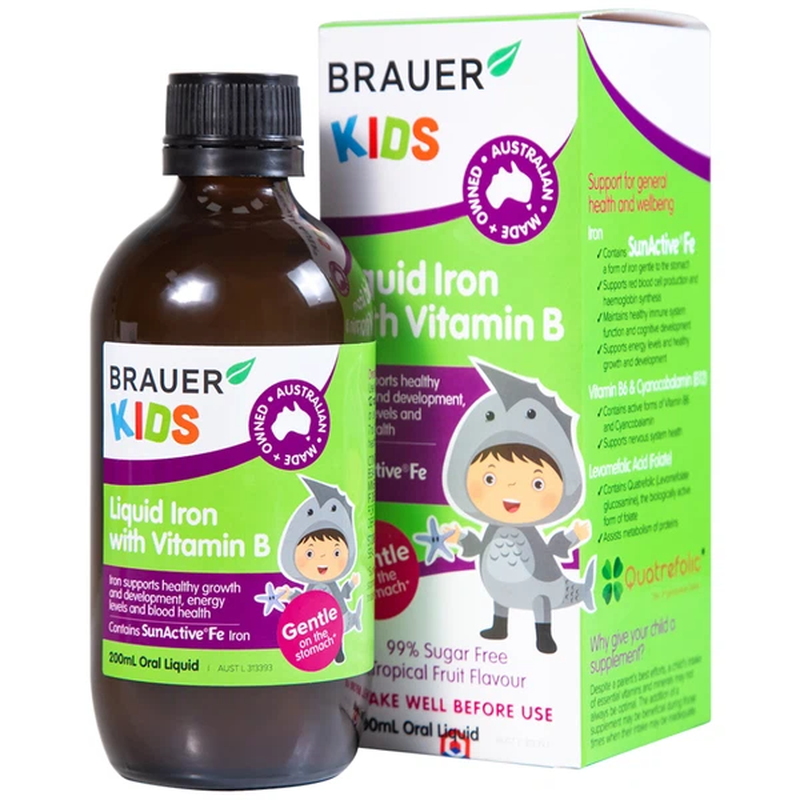 Brauer Kids Liquid Iron with vitamin B 200ML – Phòng ngừa thiếu máu ở trẻ 5