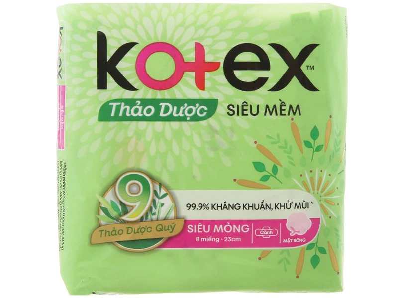 Các loại băng vệ sinh của kotex: Kotex Thảo Dược Siêu Mềm