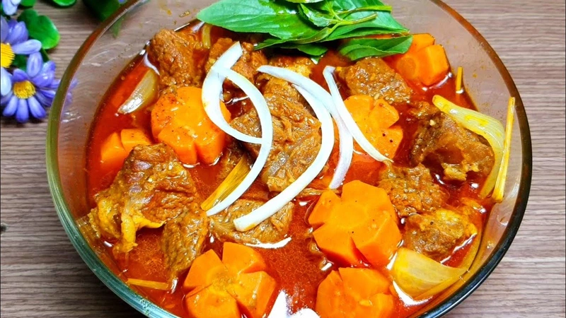 Thành phẩm món bò kho thơm ngon hấp dẫn