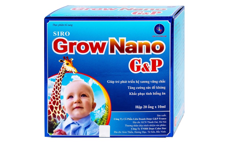 Siro Grow Nano G&P giúp trẻ phát triển hệ xương, tăng đề kháng
