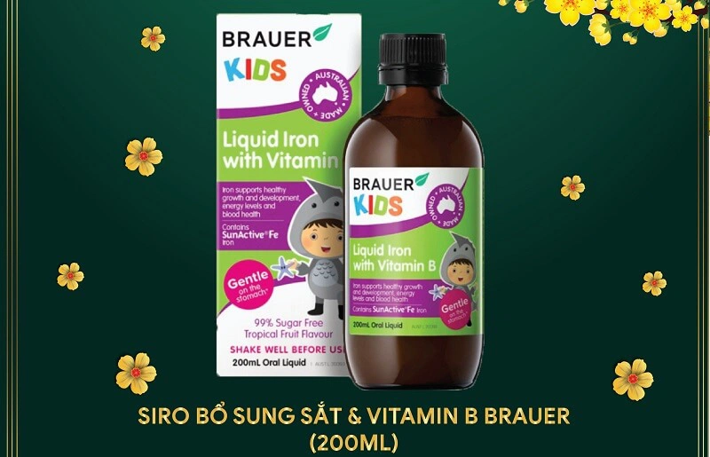 Công dụng và cách sử dụng Brauer Kids Liquid Iron With Vitamin B 1