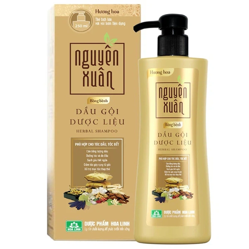 Dầu gội dược liệu Nguyên Xuân vàng hương hoa bồng bềnh cho tóc (250ml) 1