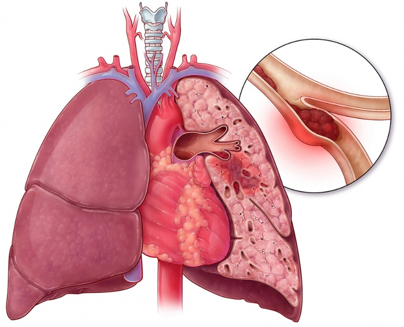 Thuyên tắc phổi có thể gây tử vong với tỷ lệ tử vong khoảng 30% nếu không được điều trị