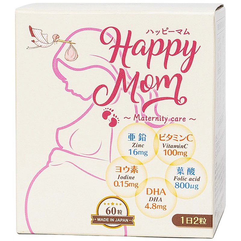 Viên uống vitamin cho phụ nữ mang thai Happy Mom Jpanwell 60 viên