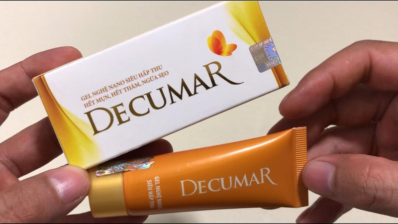 Decumar chính hãng phần trên bao bì có in rõ tên công ty, xuất xứ, tem chống hàng giả