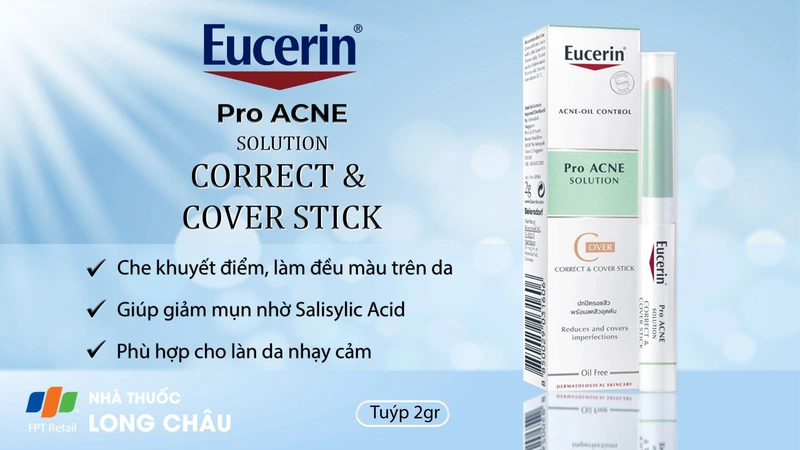 Bút che khuyết điểm Eucerin ProAcne Solution Correct & Cover Stick 2.5g 2