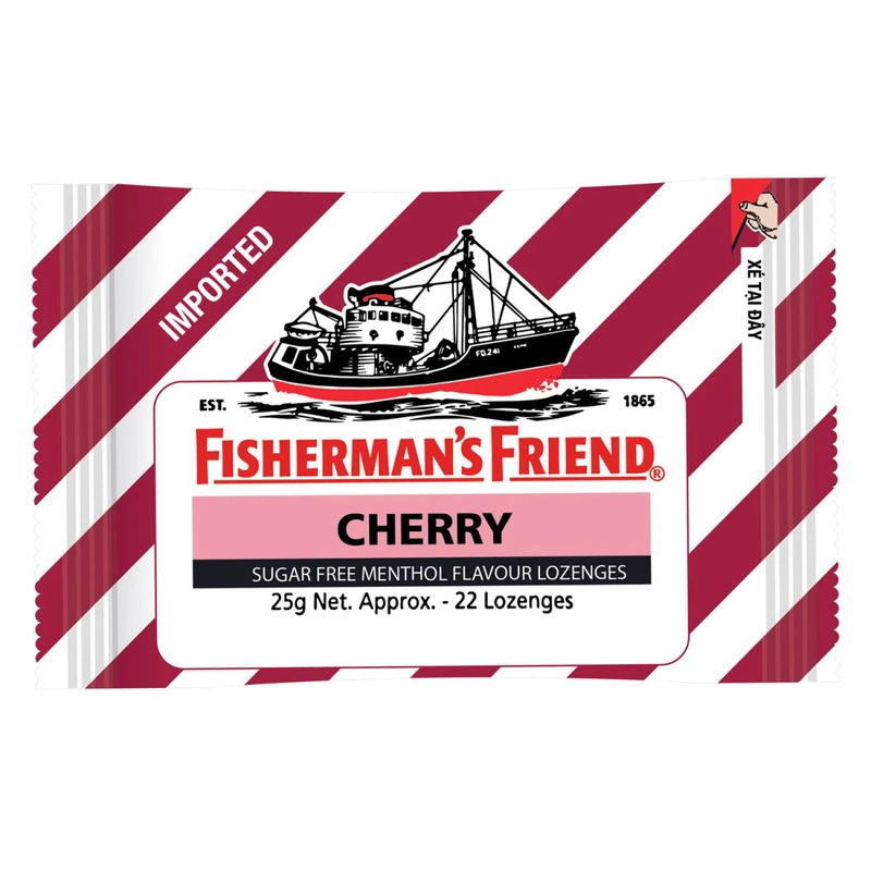 Kẹo cay Con Tàu không đường Fisherman's Friend Cherry 25G