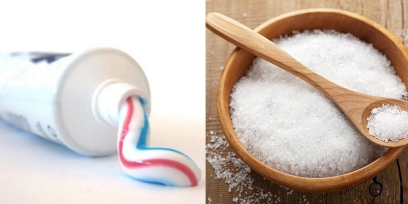 Cách trị mụn cám bằng kem đánh răng và muối